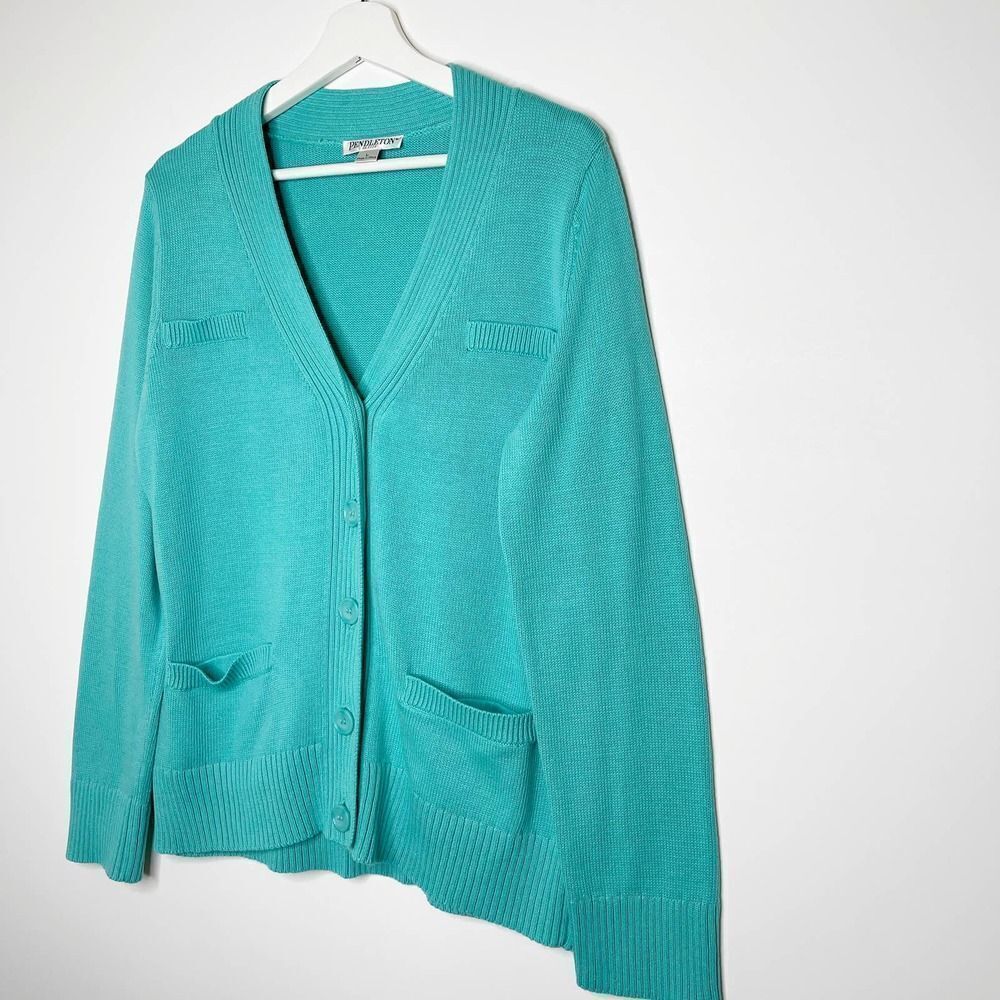 Pendleton Teal Knit Cardigan - image 3
